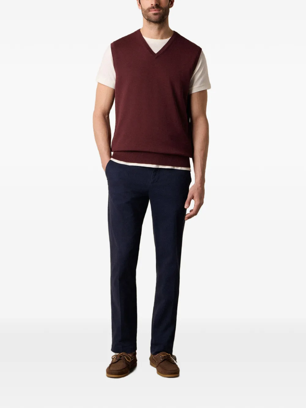  Brooks Brothers V-neck Knitted Vest - Red 