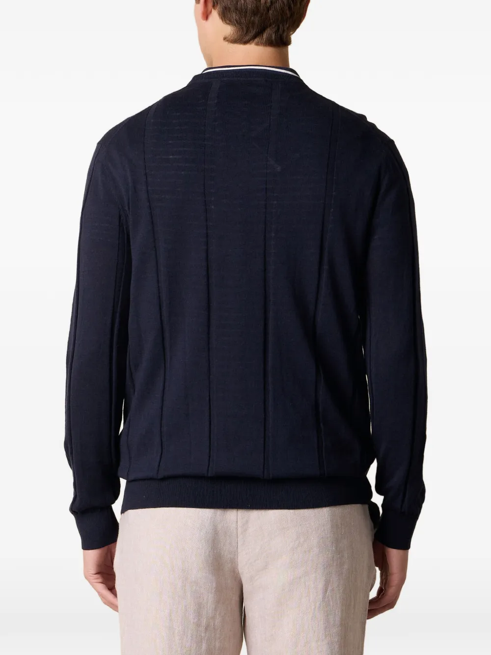 Brooks Brothers Geribbelde sweater met ronde hals Blauw