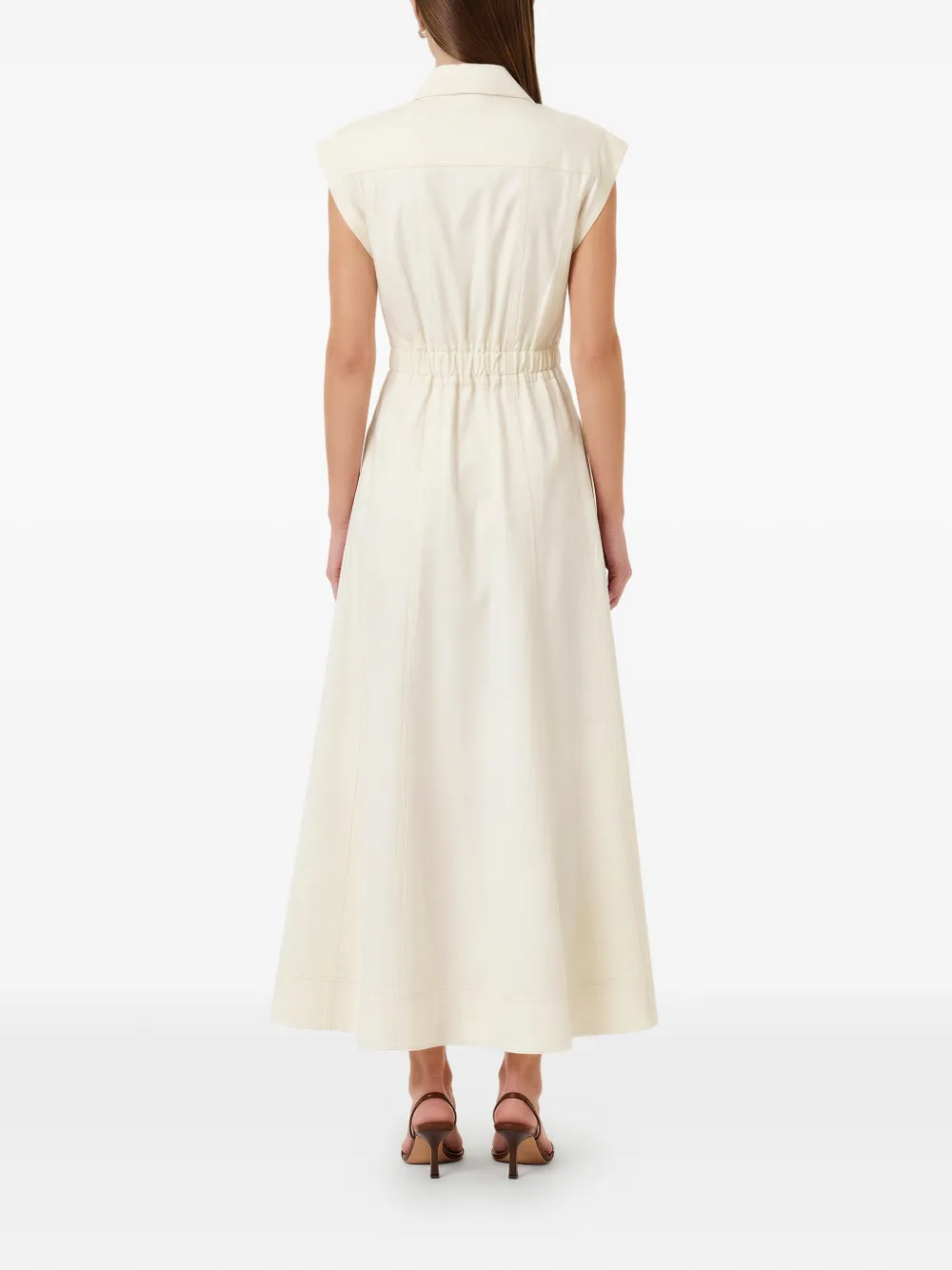 Nicholas Midi-blousejurk met gespdetail Beige