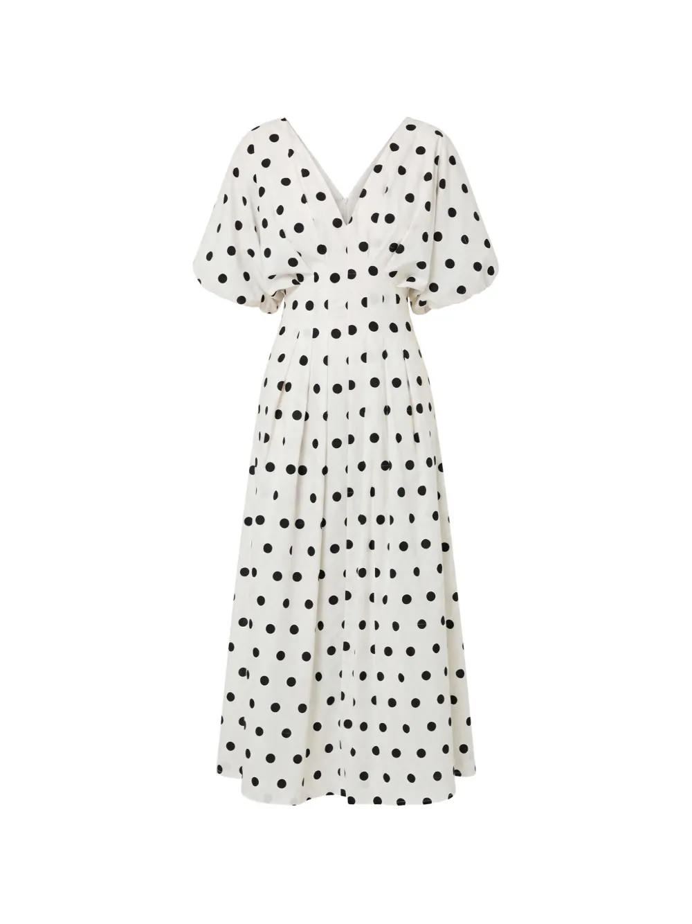 Nicholas V-neck polka dot midi dress - White