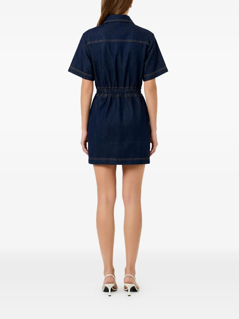 Button Belted Mini Dress