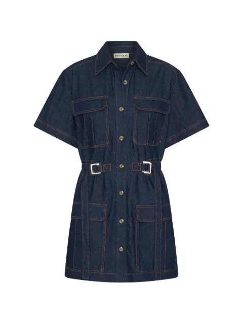 Nicholas button belted mini dress