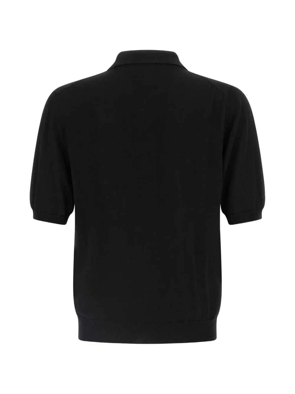 Zanone Gebreid poloshirt Zwart