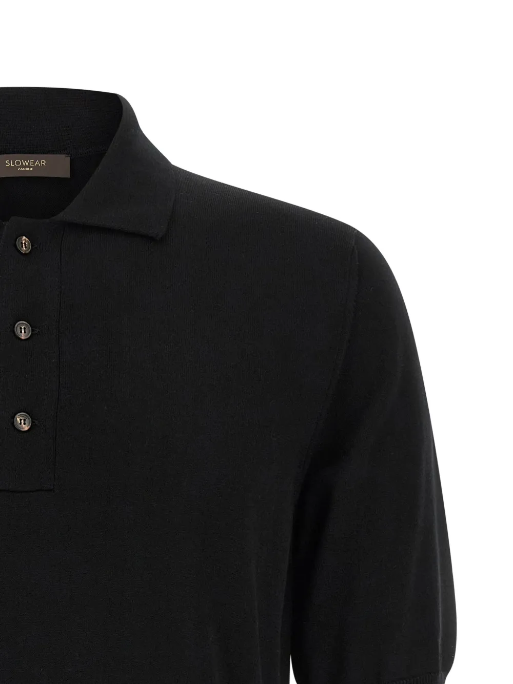 Zanone Gebreid poloshirt Zwart