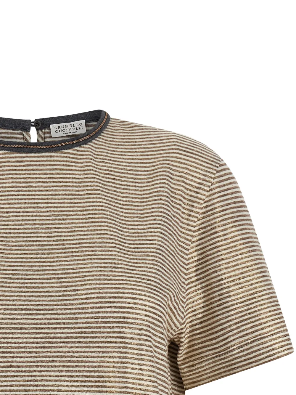  Brunello Cucinelli Striped T-shirt - Neutrals 