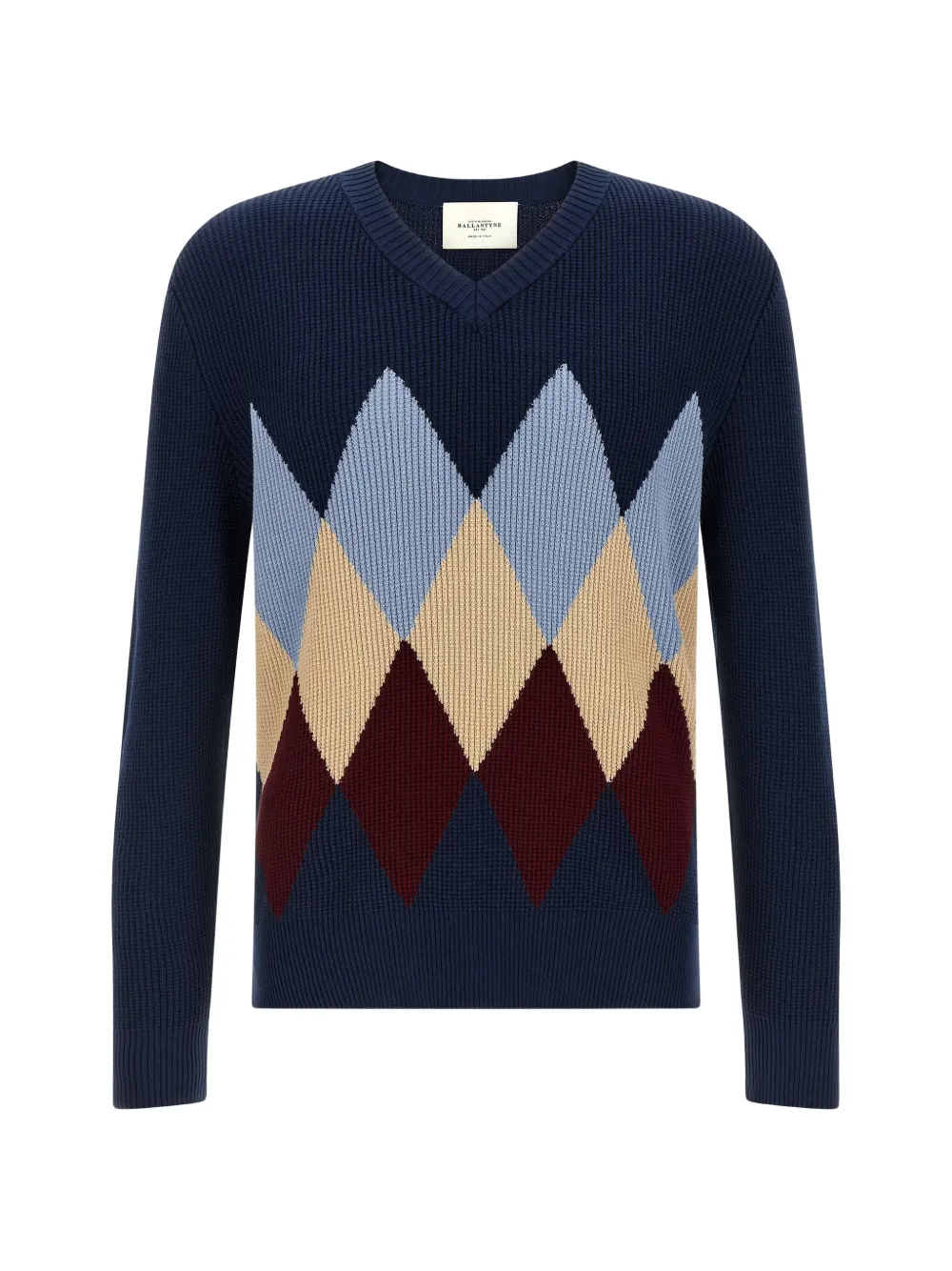 Ballantyne V-neck argyle sweater - Blau