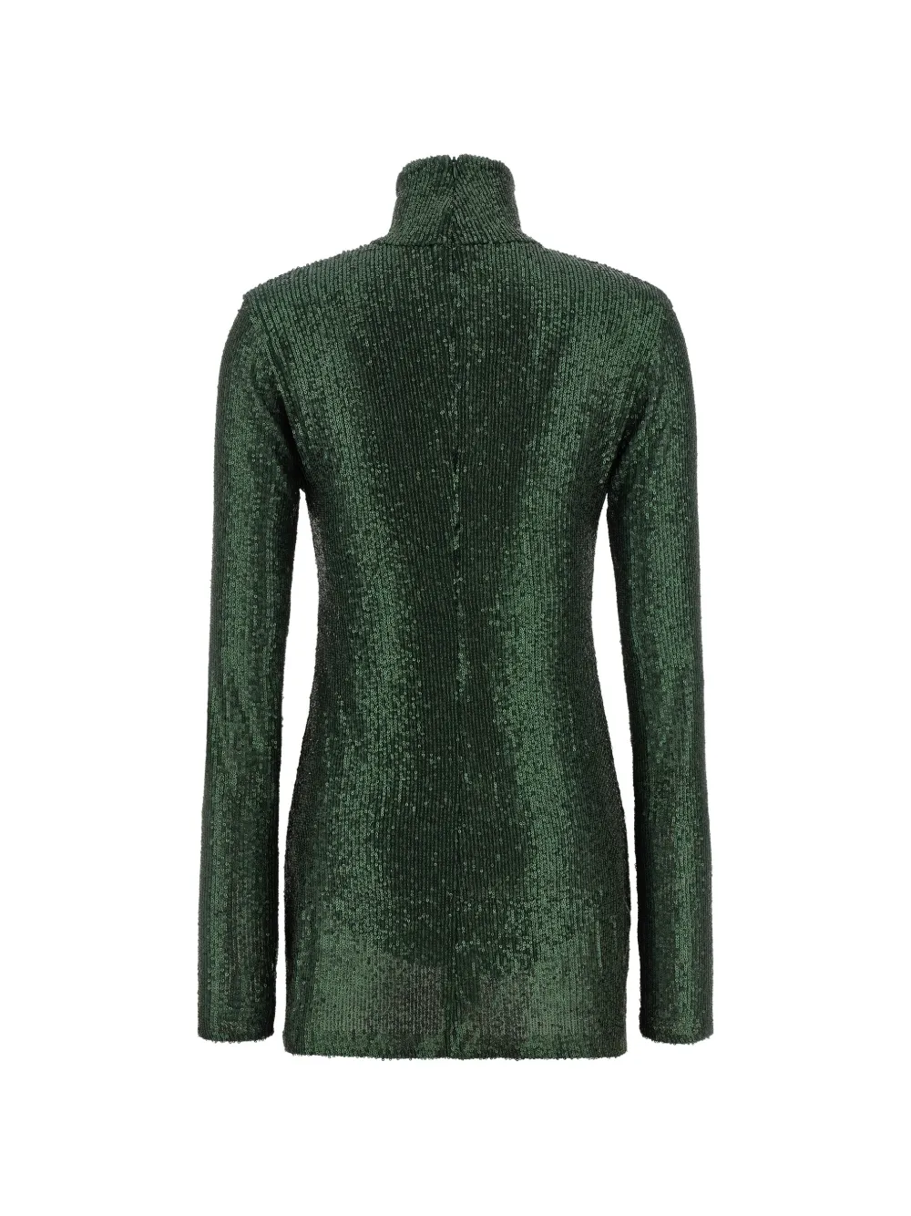 Norma Kamali Mini-jurk met pailletten en hoge hals Groen