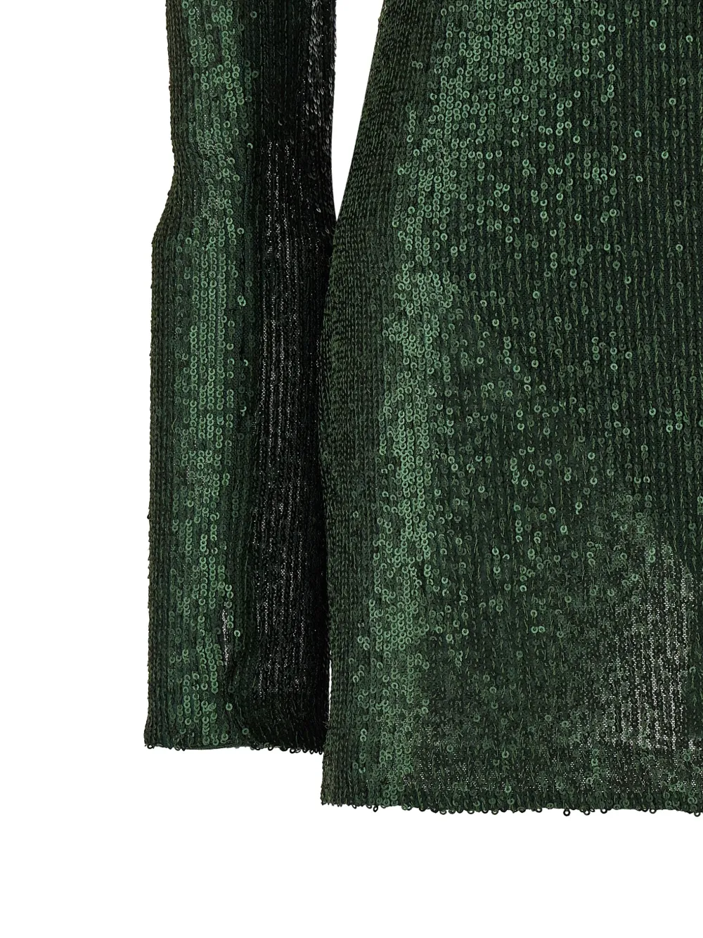 Norma Kamali Mini-jurk met pailletten en hoge hals Groen