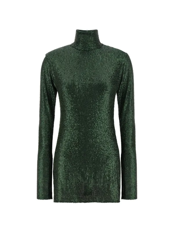 high neck green mini dress Green High Neck Glitter Mini Dress AX Paris