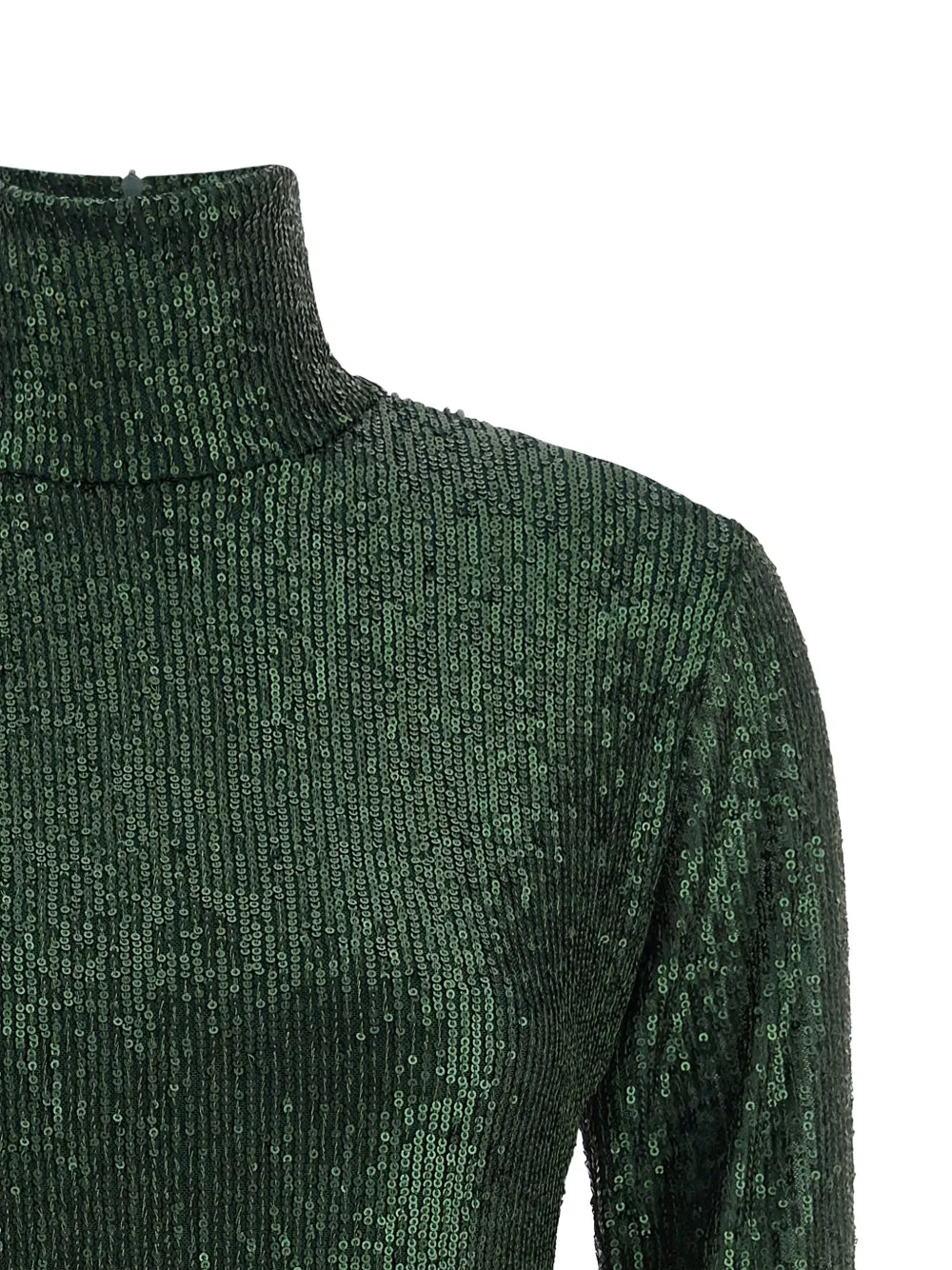 Norma Kamali Mini-jurk met pailletten en hoge hals Groen