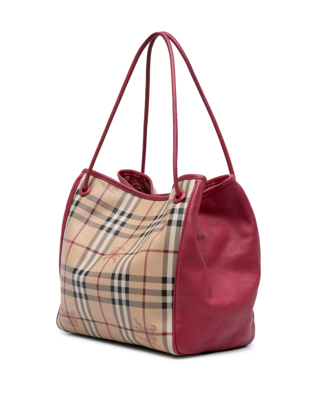 2000-2017 Small Leather Trimmed Haymarket Check Coated Canvas Canterbury Tote Bag