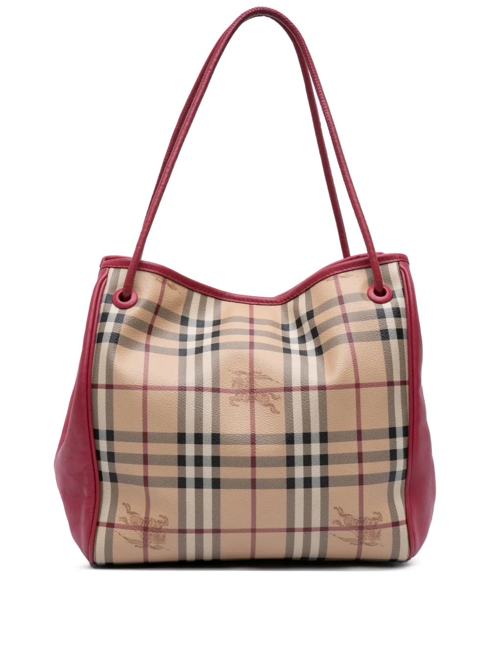 Burberry Pre-Owned 2000-2017 Small Leather Trimmed Haymarket Check Coated Canvas Canterbury tote bag - Marrone