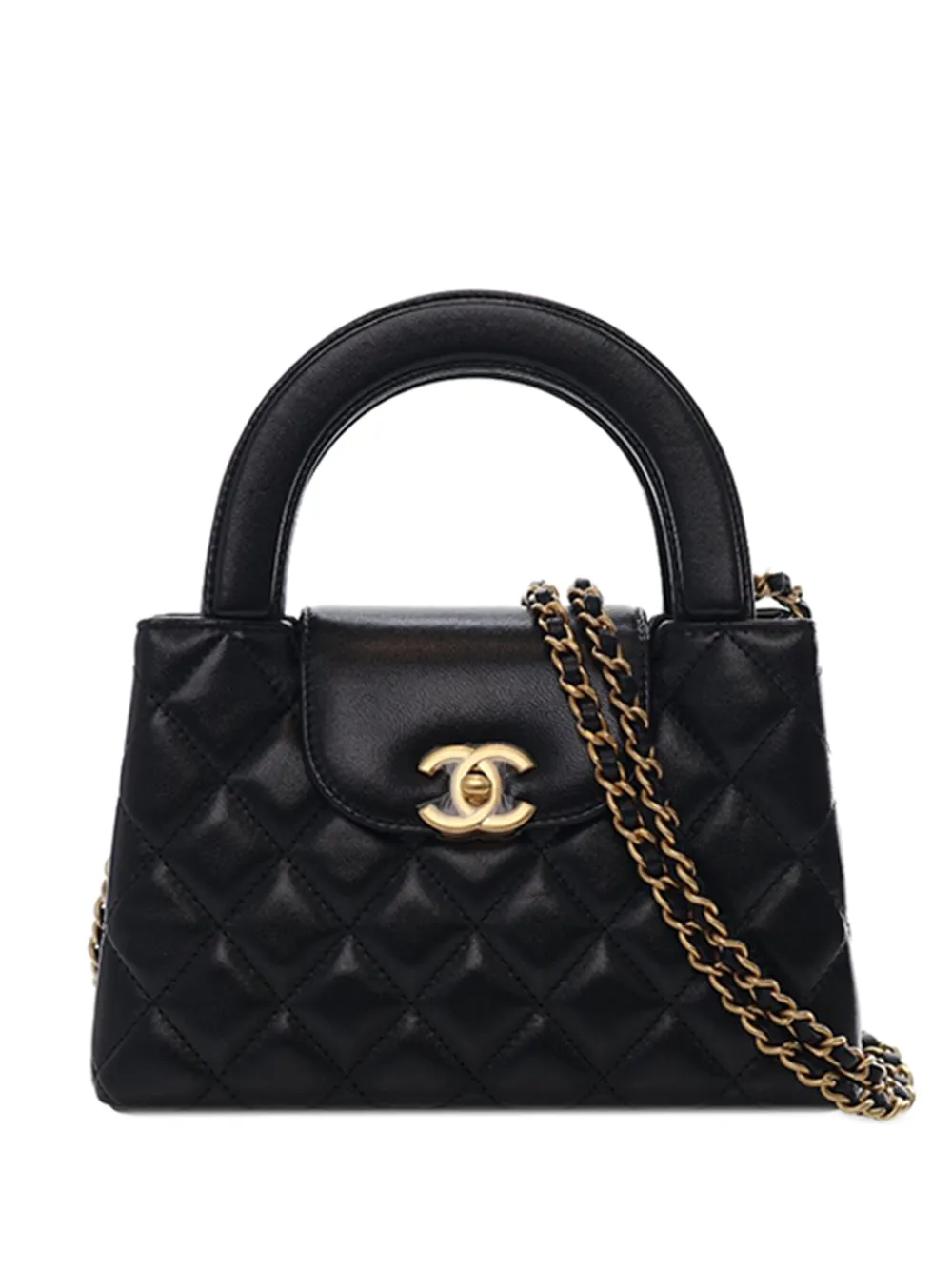 CHANEL Pre-Owned 2021-2026 Nano Quilted Lambskin Kelly Shopper Bag satchel - Nero