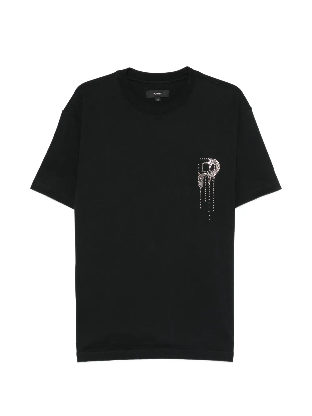 Purple Brand crystal-embellished T-shirt - Schwarz