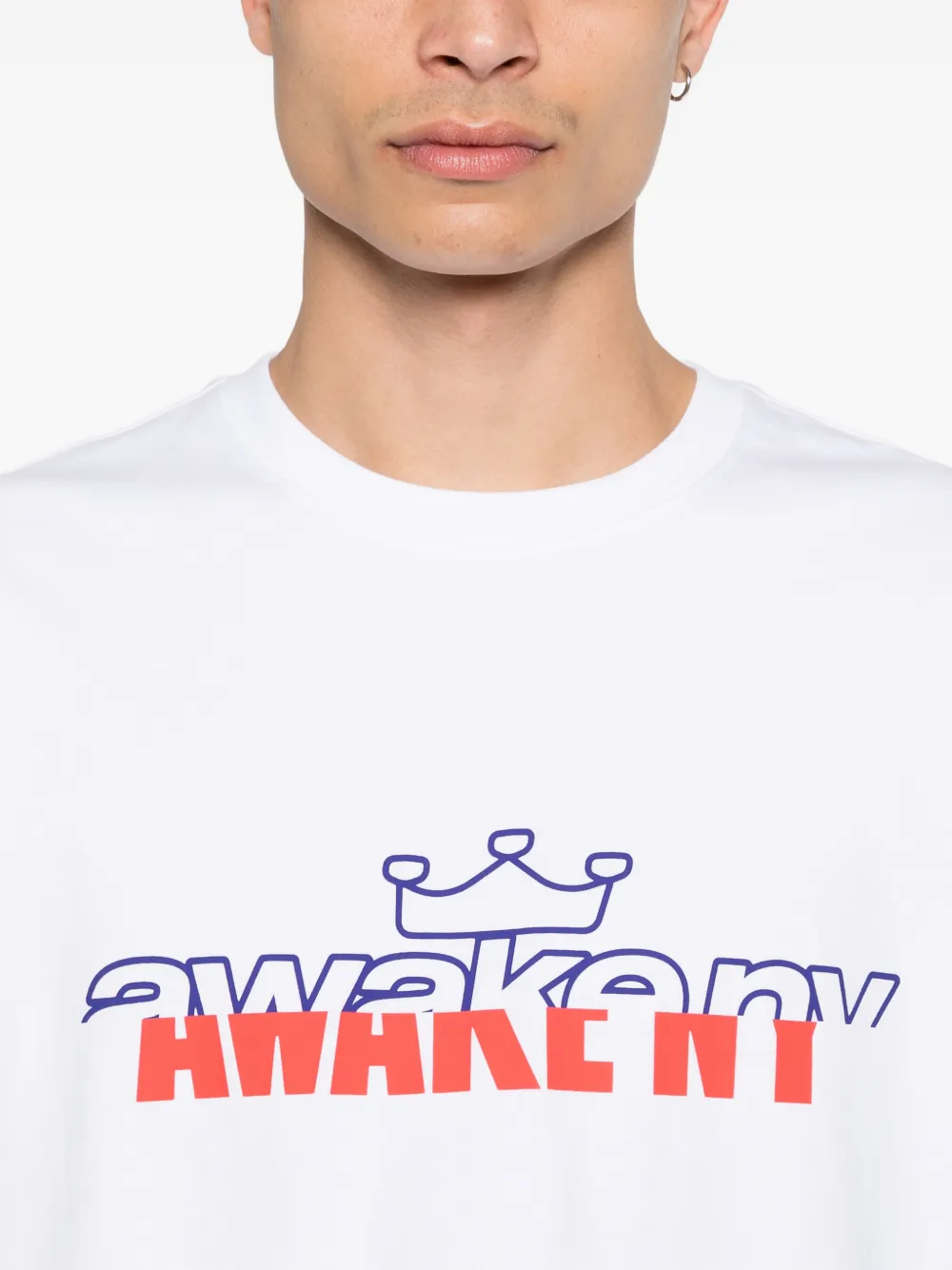 Awake NY Headcrack Champs T-shirt met logo Wit