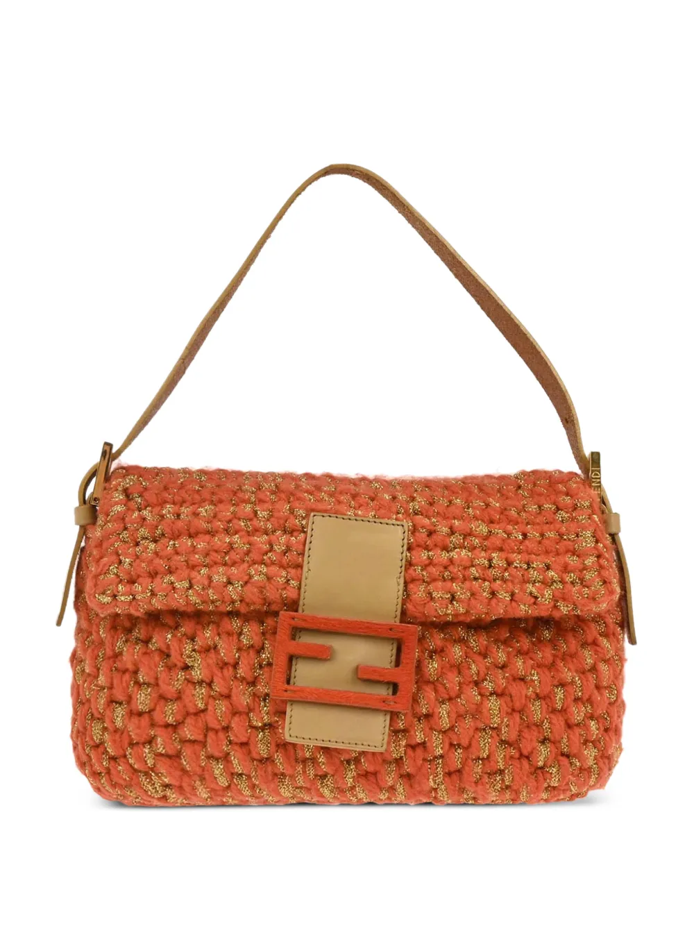 Fendi Pre-Owned Borsa a mano Baguette in lana 1990-2000 - Arancione