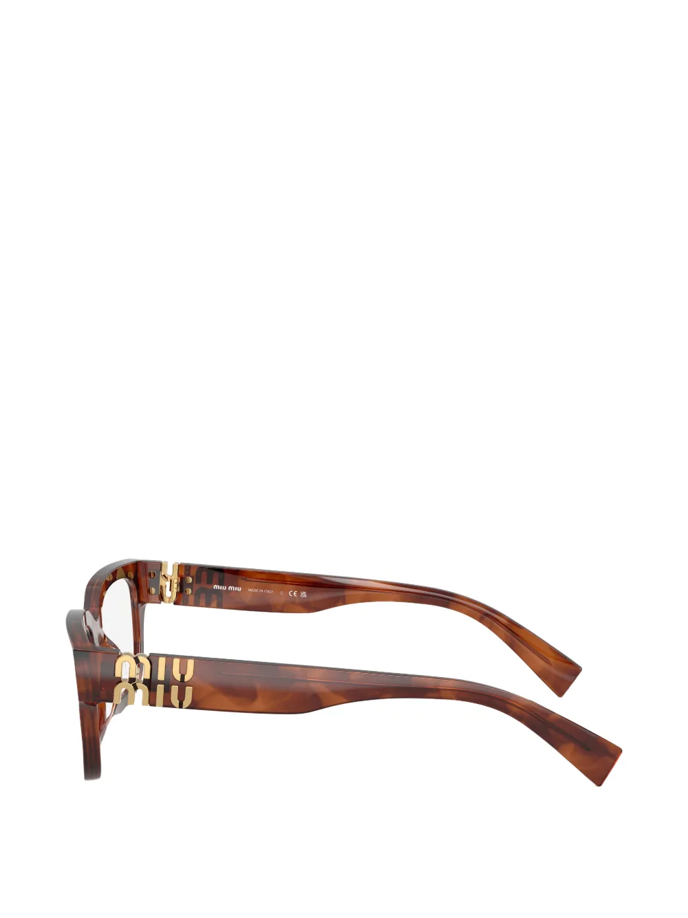 Miu Eyewear Bril met rechthoekig montuur Bruin