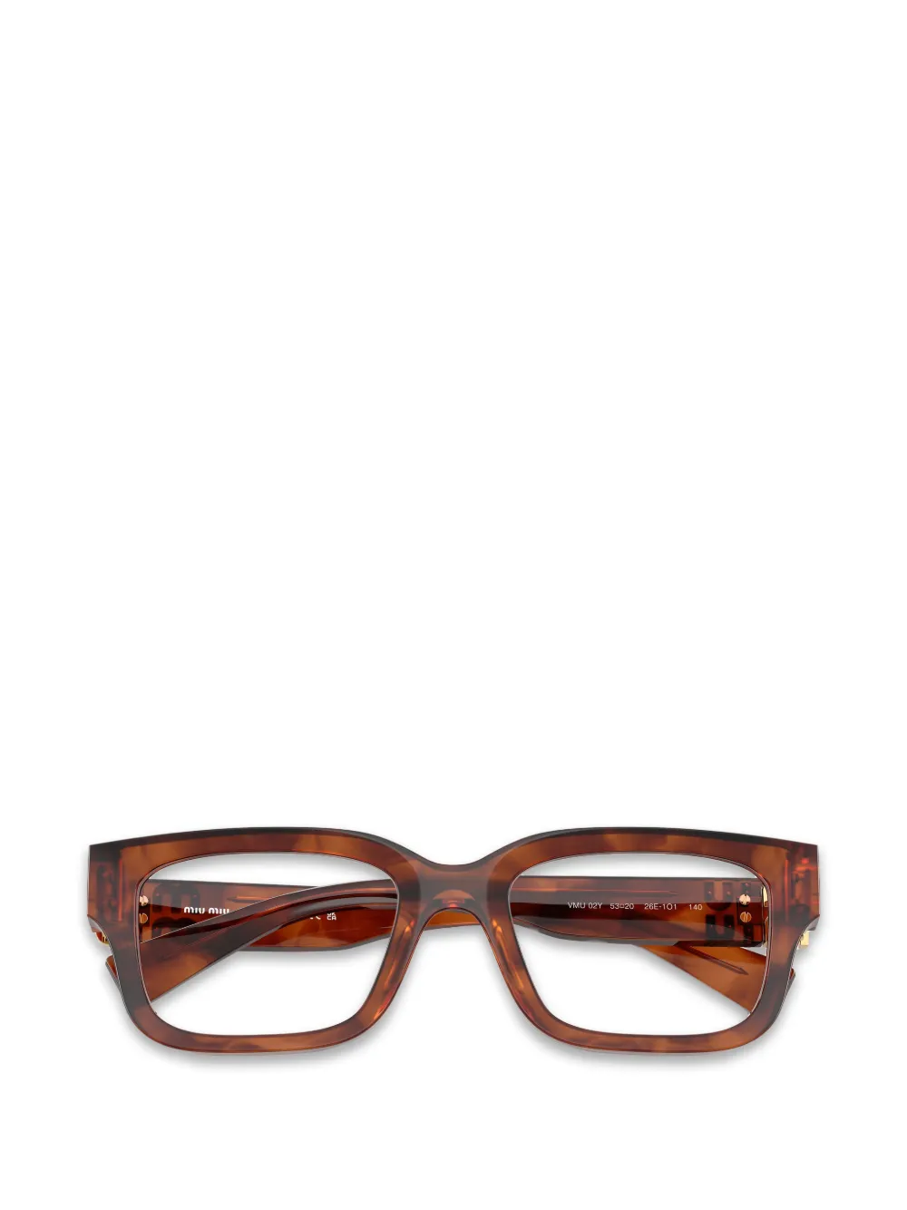 Miu Eyewear Bril met rechthoekig montuur Bruin