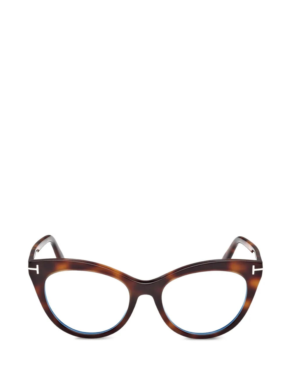 TOM FORD Eyewear browline cat-eye glasses - Marrone