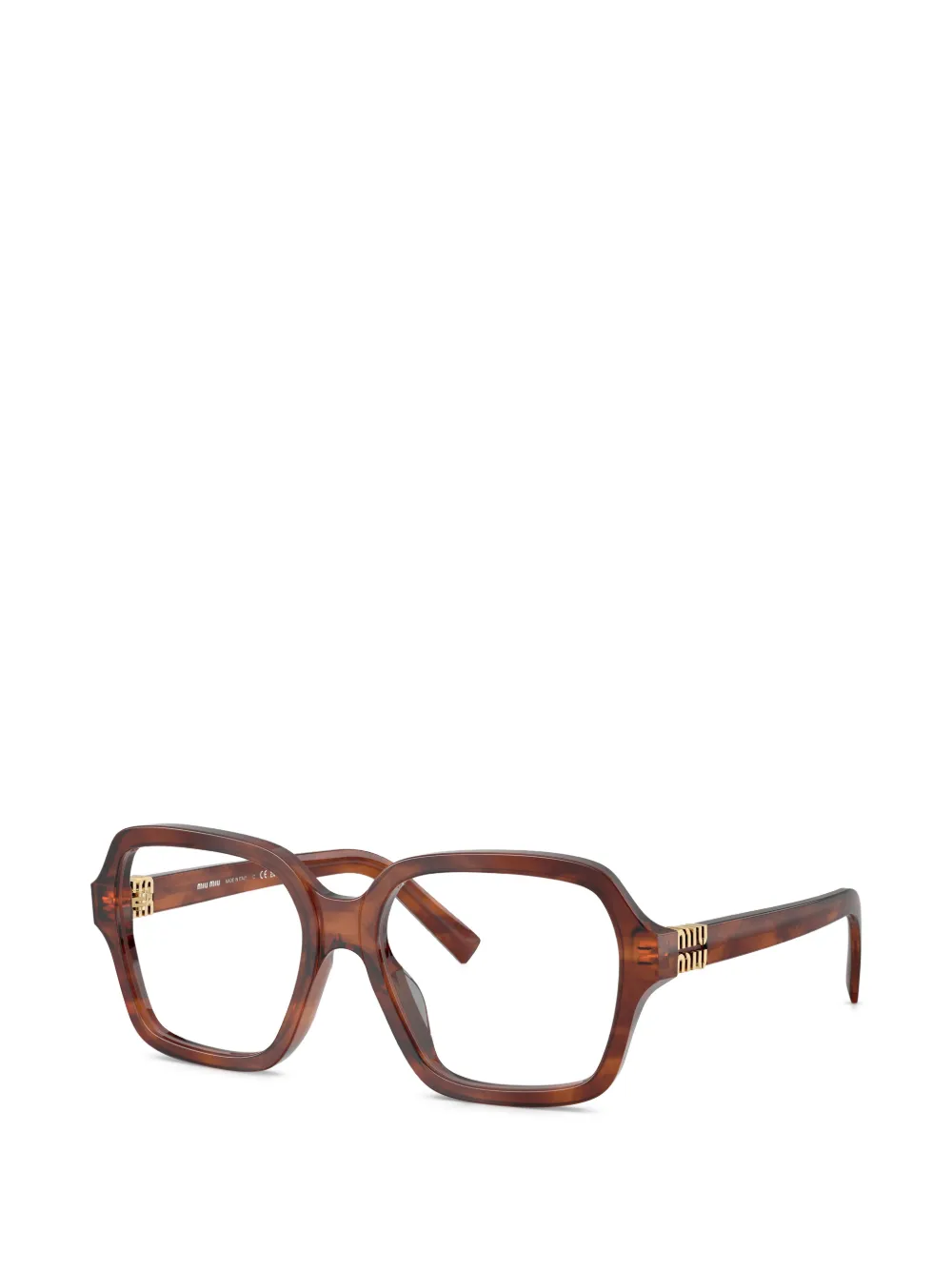  Miu Miu Eyewear Square-frame Glasses - Brown 