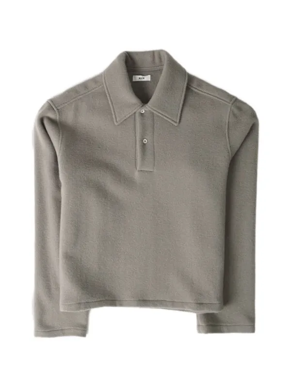 Rier Fog Fleece Polo Shirt in Grey