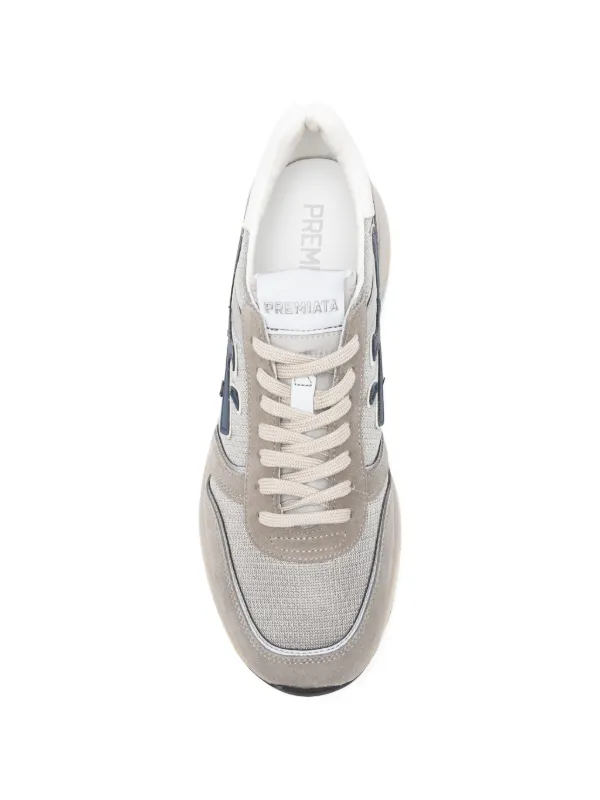 Premiata Mick 8001 Suede Panelled Sneakers | Grey | FARFETCH