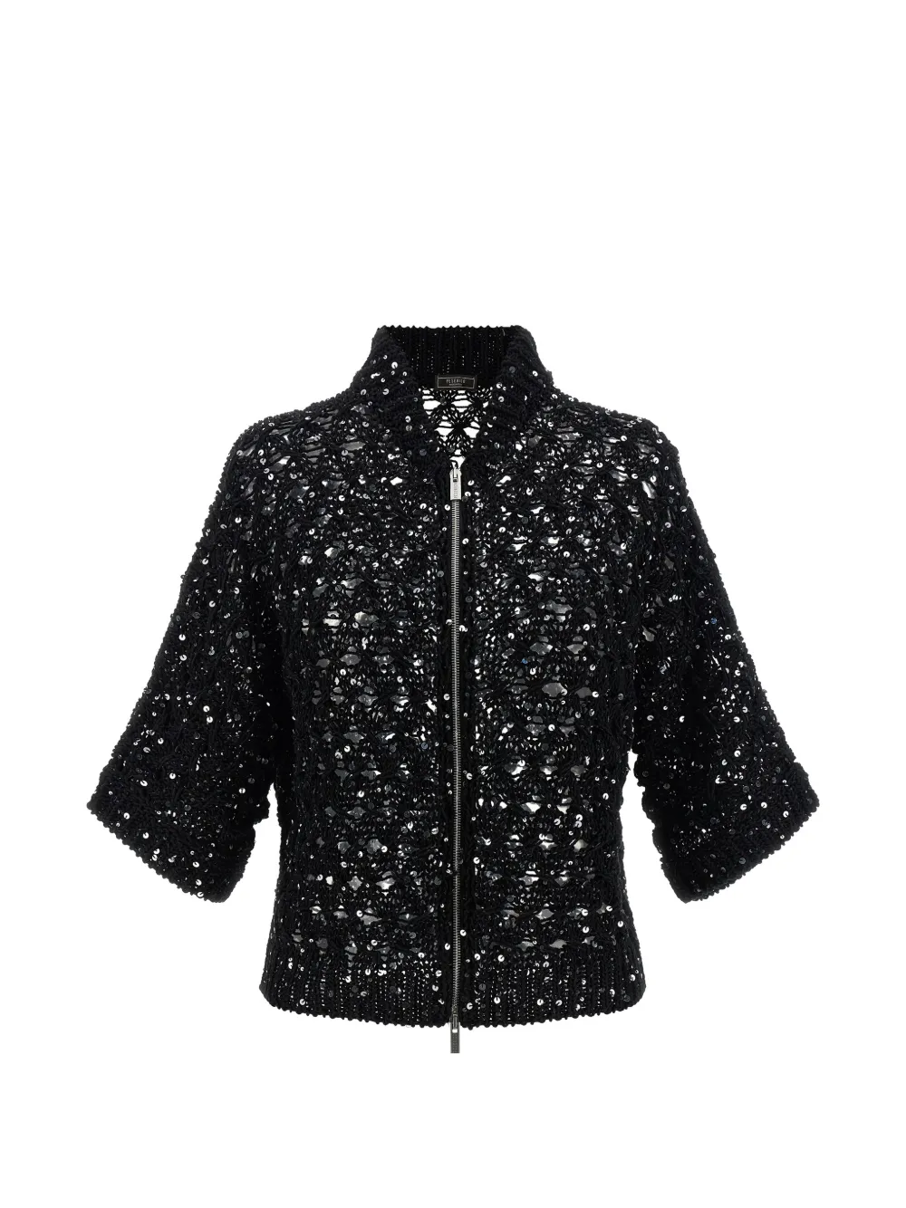 Peserico sequin mesh cardigan - Schwarz