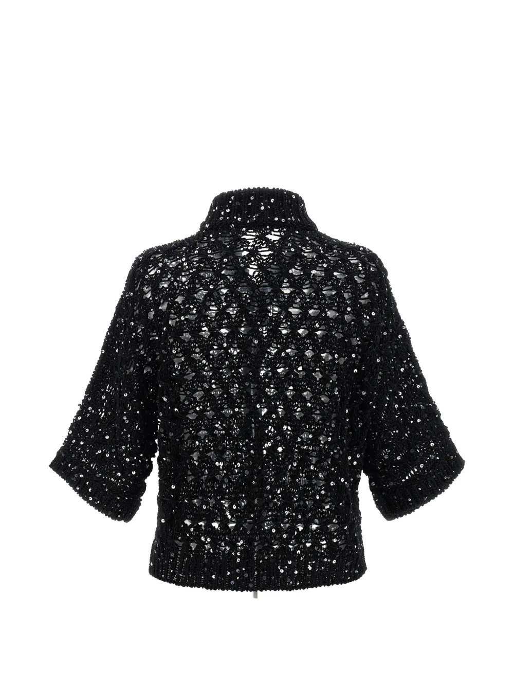  Peserico Sequin Mesh Cardigan - Black 
