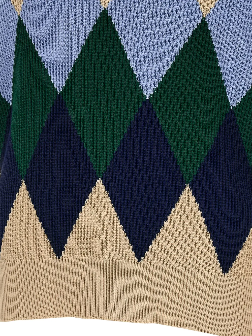  Ballantyne Argyle-pattern V-neck Sweater - Neutrals 