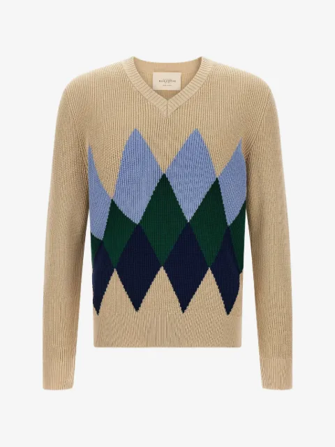 Ballantyne argyle-pattern V-neck sweater
