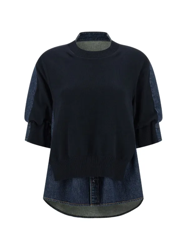 Sacai シャツスタイル トップ | ブルー | FARFETCH JP