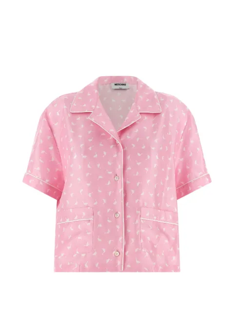 Moschino goose-print silk shirt