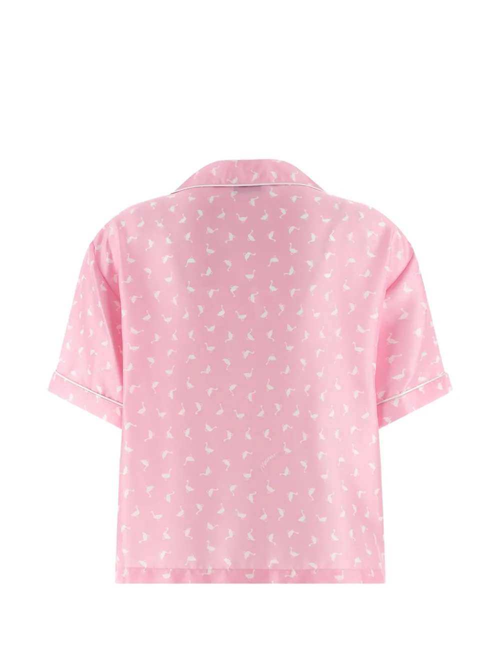 Moschino Zijden blouse met ganzenprint Roze
