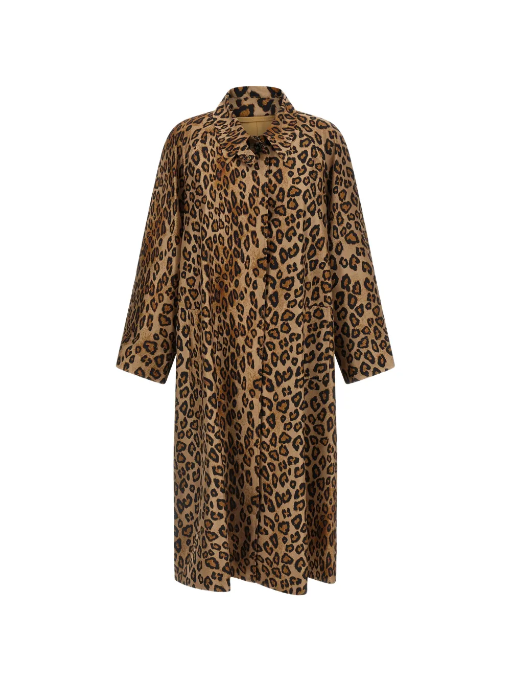 Alberto Biani leopard-print trench coat - Marrone