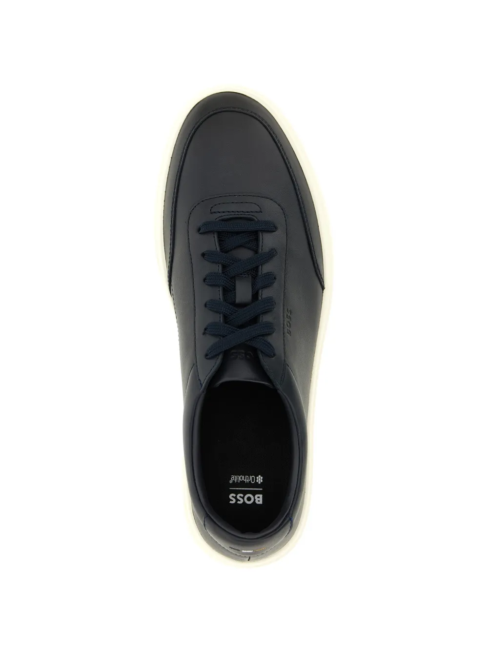 BOSS Kieran leren sneakers Blauw