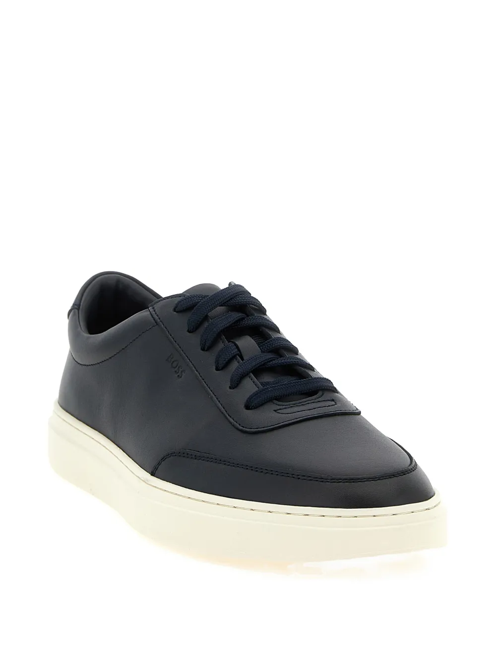 BOSS Kieran leren sneakers Blauw