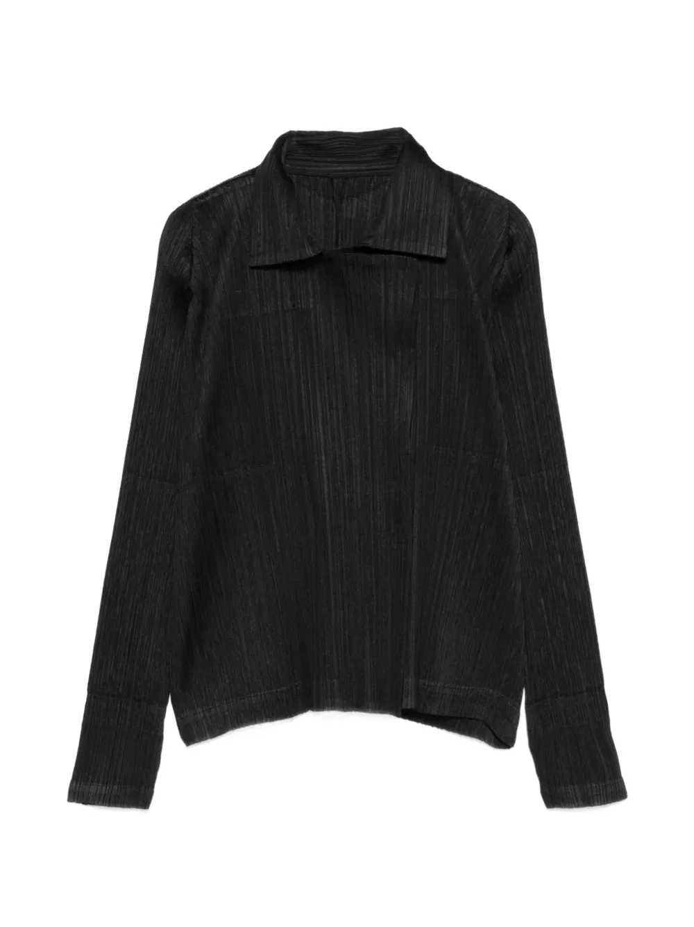 Pleats Please Issey Miyake pleated collar jacket - Schwarz
