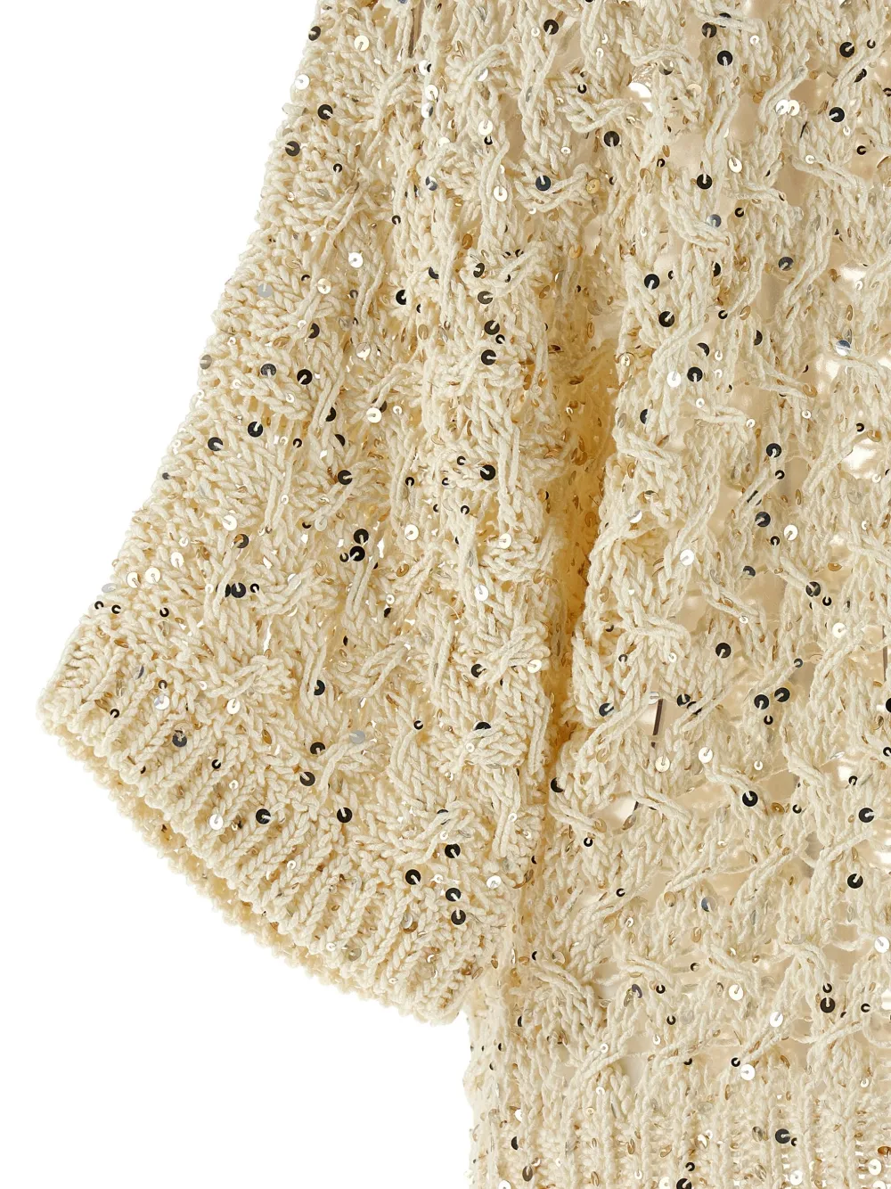 Peserico Katoenen vest met pailletten Beige