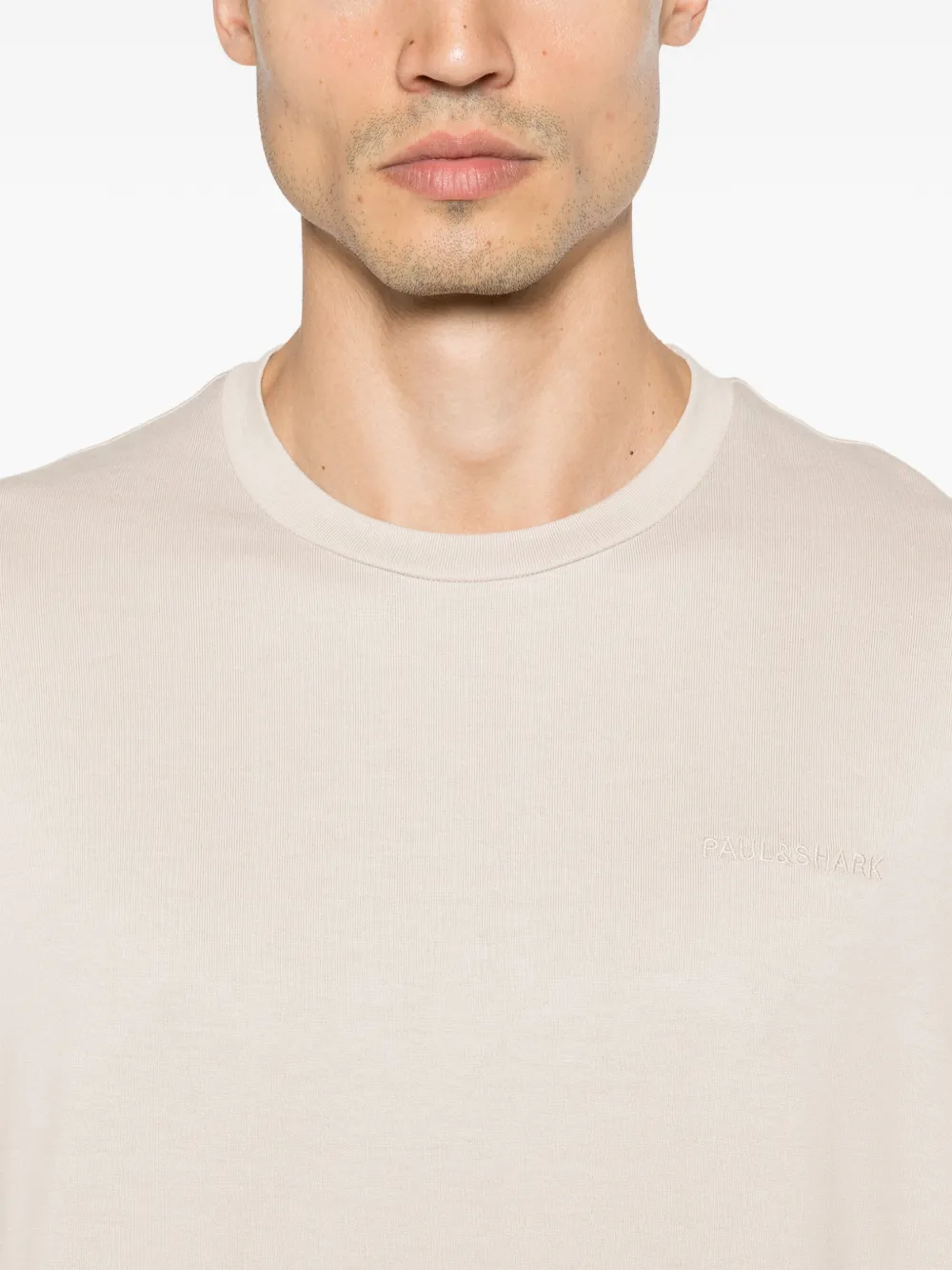 Paul & Shark T-shirt met logodetail Beige