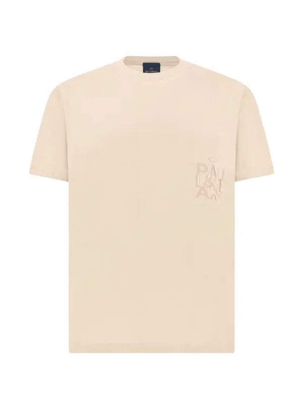 Paul & Shark Embroidered T-shirt in Neutrals