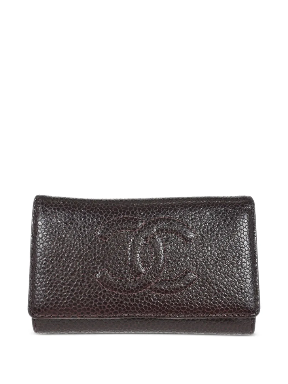 CHANEL Pre-Owned Portachiavi con logo goffrato 2002 - Marrone