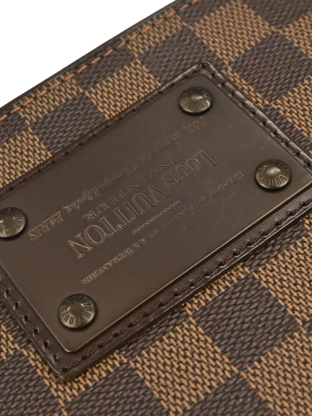 Louis Vuitton Pre-Owned GM Brooklyn messengertas met damier-patroon Bruin