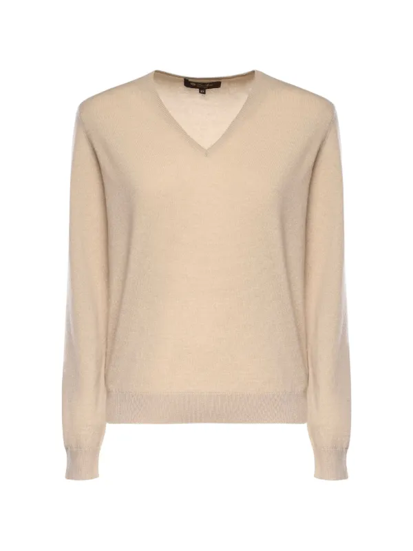 Loro Piana Sergio V-neck Sweater in Neutrals