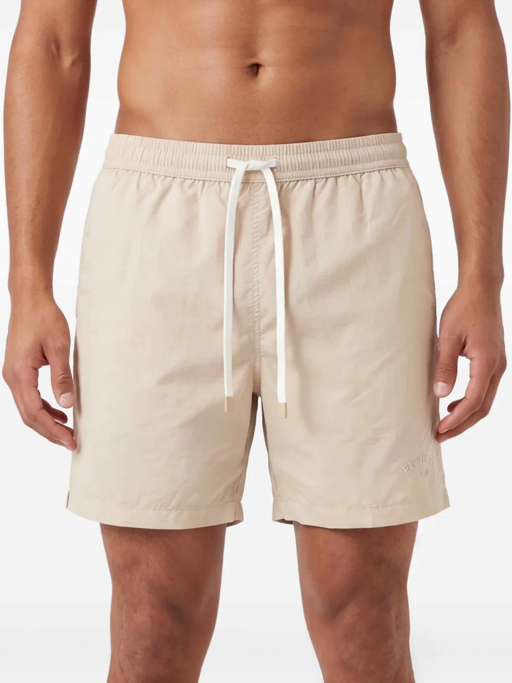 Eleventy Zwembroek met geborduurd logo Beige
