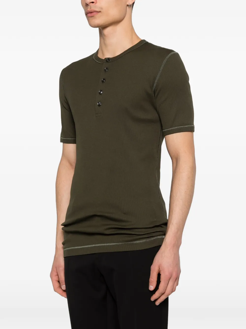 Dolce & Gabbana Serafino katoenen T-shirt Groen