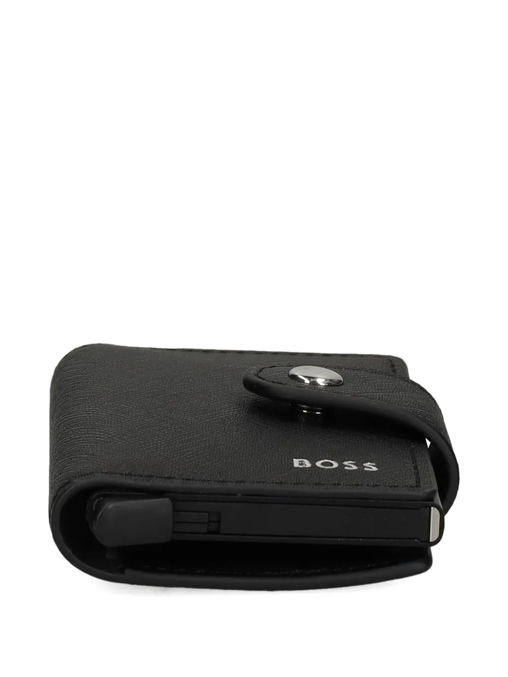  Boss Snap-button Leather Wallet - Black 