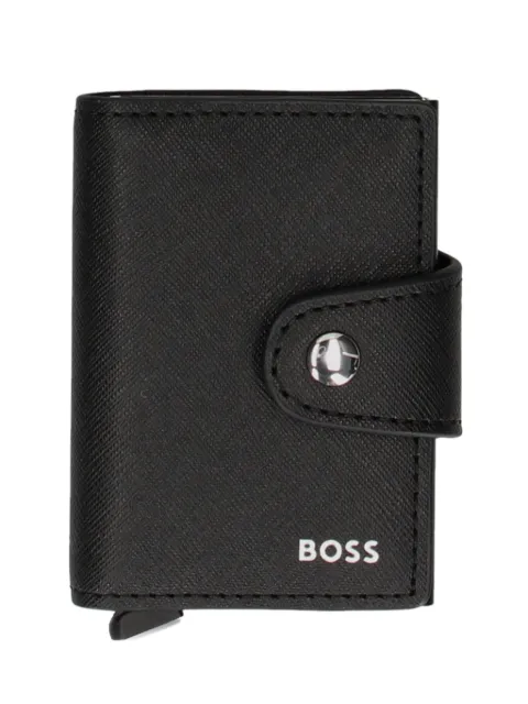 BOSS snap-button leather wallet
