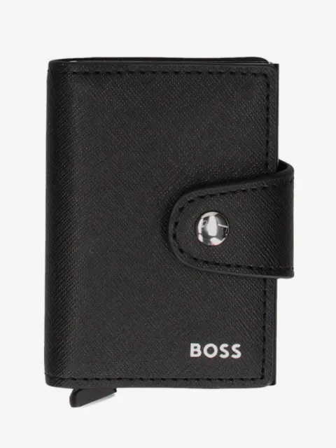 BOSS snap-button leather wallet