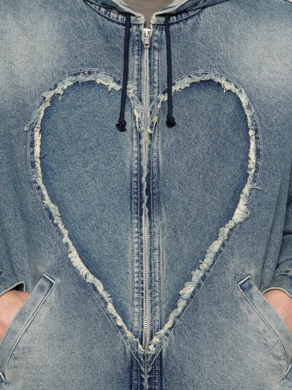 CARNE BOLLENTE Denim jack met capuchon Blauw
