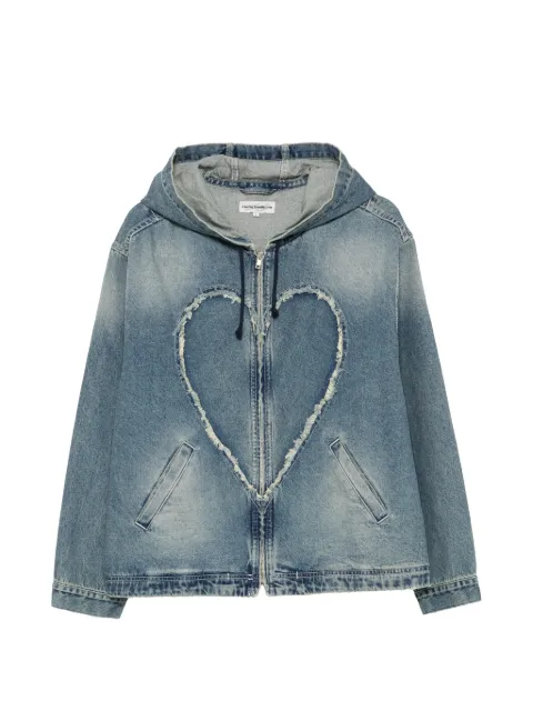 CARNE BOLLENTE heart hooded denim jacket
